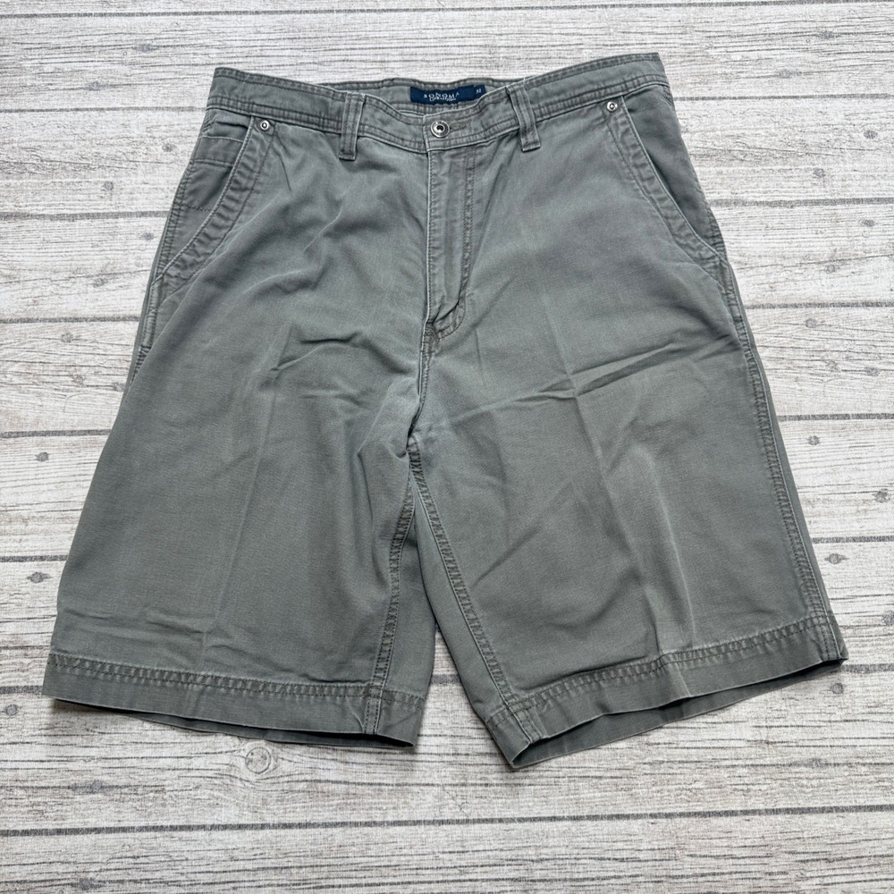 Sonoma Cargo Shorts Men's 32 Gray Cotton Canvas Utility Workwear Hiking Outdoor